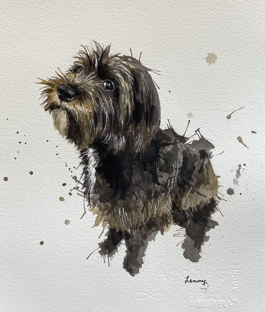 Lenny 

#dogart #dogoftwitter #dogportrait 
Instagram @chellejung_draws