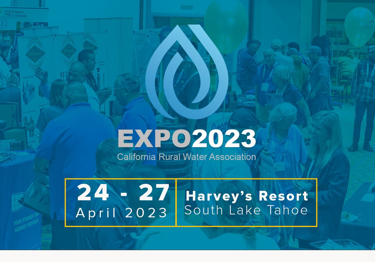 CalRural's tweet image. We can&apos;t wait to see everyone in South Lake Tahoe next week for the 2023 CRWA Expo. Don&apos;t forget to join us Monday night, April 24, for the Welcome Reception at 6:00PM. #ruralwater #calruralexpo2023 #wateroperator #wastewateroperator #contacthours #watercommunity