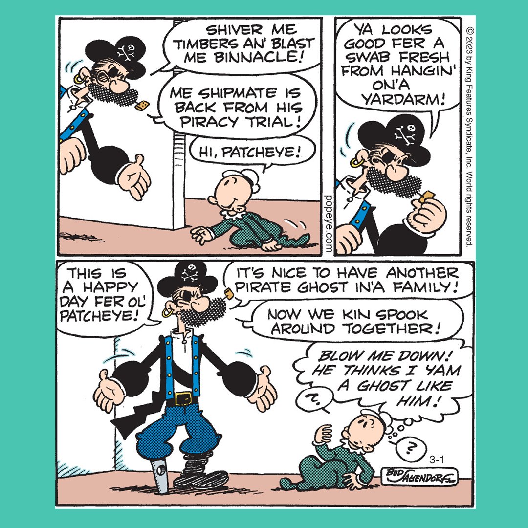 popeyetweetsk's tweet image. This blastid pirate ghost is still here! 

#Popeye #ComicsKingdom