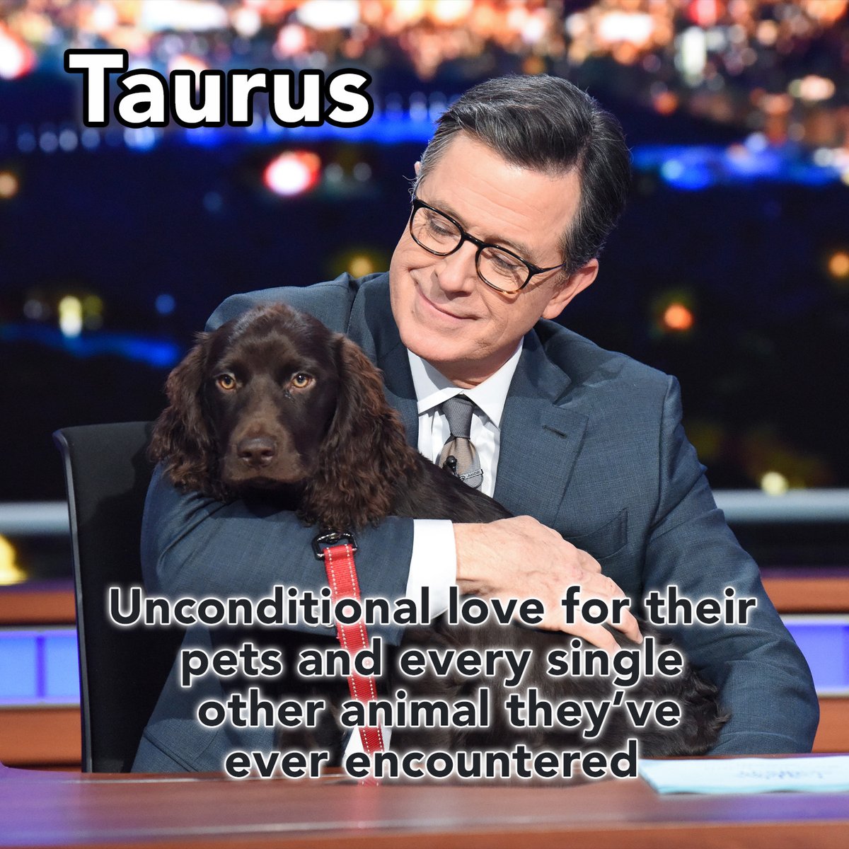 colbertlateshow's tweet photo. Ring in #TaurusSeason with our favorite late-night host and resident #Taurus, @stephenathome! Celebrate with us by tagging your Taurus friends in the comments. βοΈ #Colbert
#TaurusMemes #AstrologyMemes #TaurusAstrology https://t.co/wPsMfmkUB8
