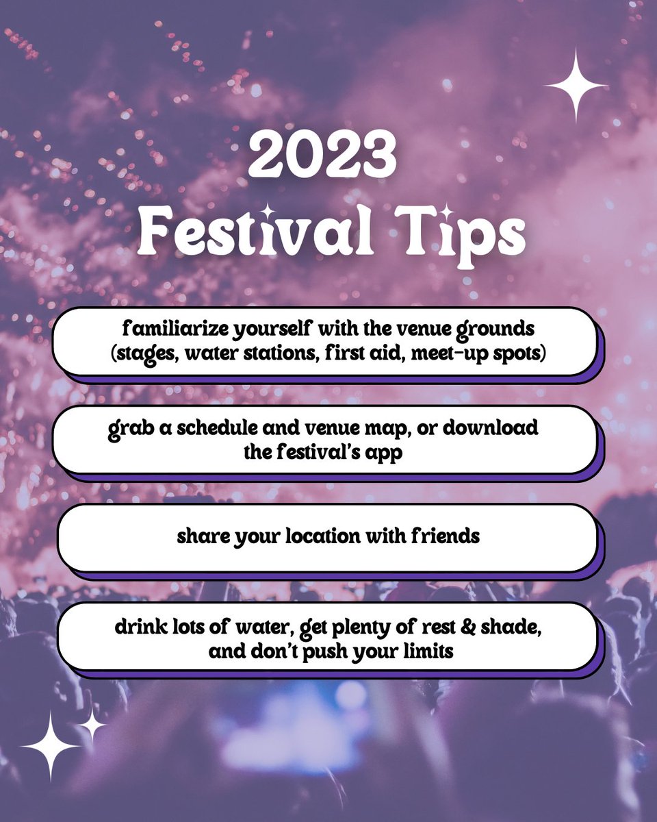 Looking forward to festival season? Follow these tips to help make the most of your experience.

#indigodisco #musicfestivals #festivalmarketing #digitalmarketing #socialmediamarketing #musicmarketing #marketingtips #socialmediatips #brandingtips #brandconsultant