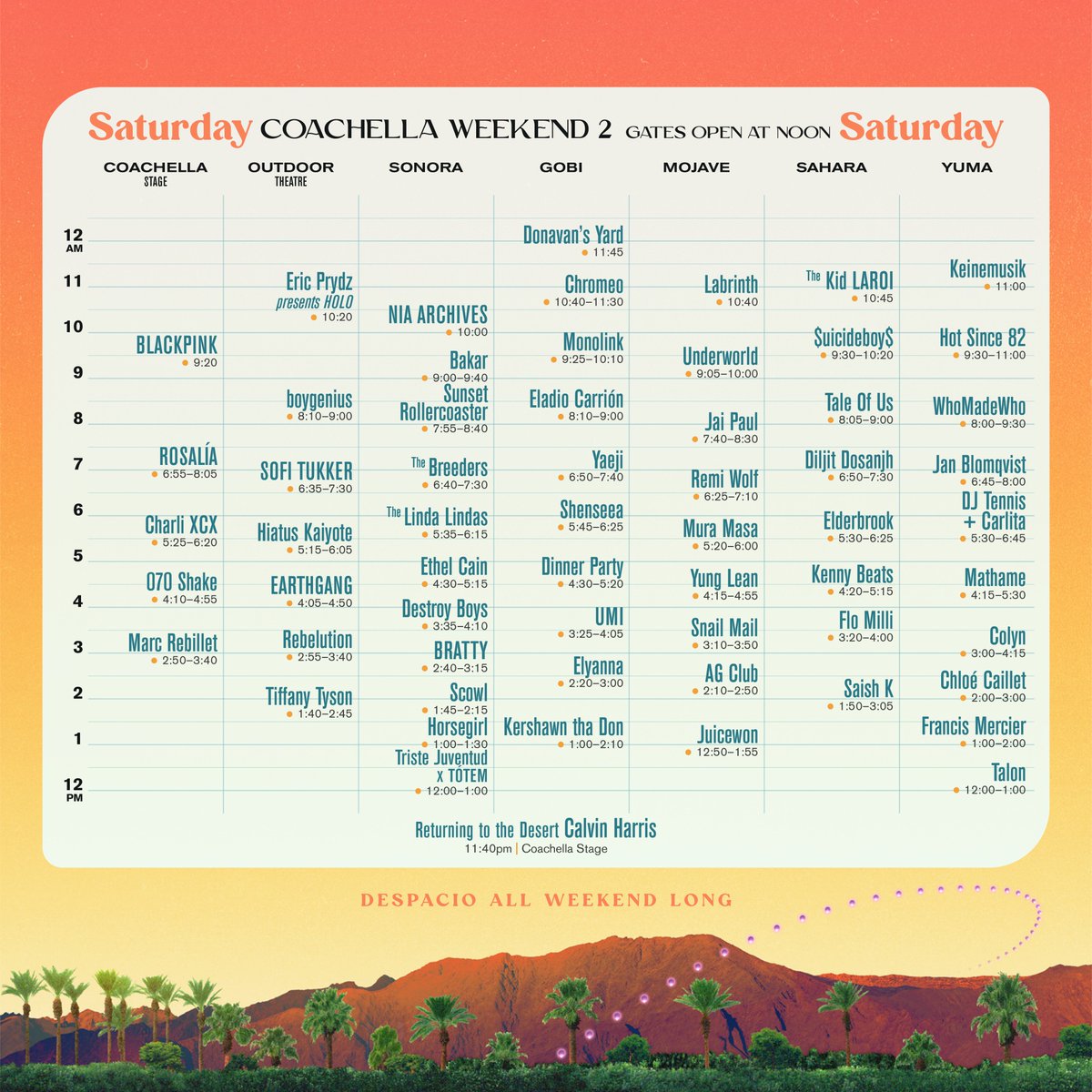 Coachella schedule