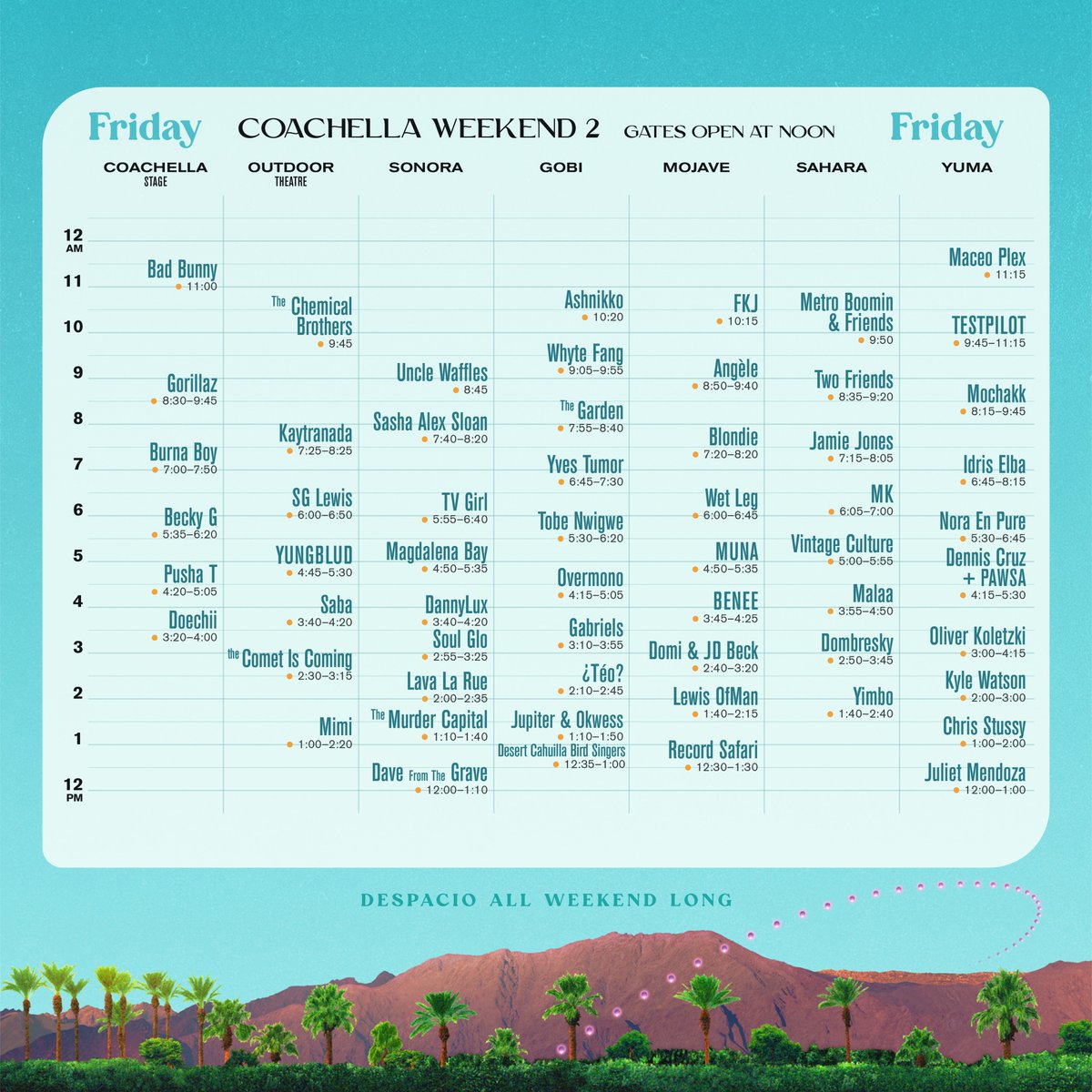 Coachella schedule