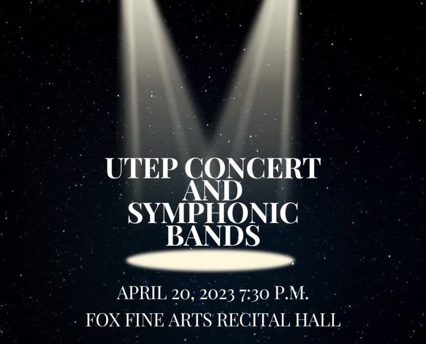 UTEPBands's tweet photo. Join us tonight at 7:30 in the Fox Fine Arts to hear our amazing Symphonic Band! You don’t wanna miss it! 🧡💙 #UTEPBands #Miners https://t.co/DHS0FWmIx6
