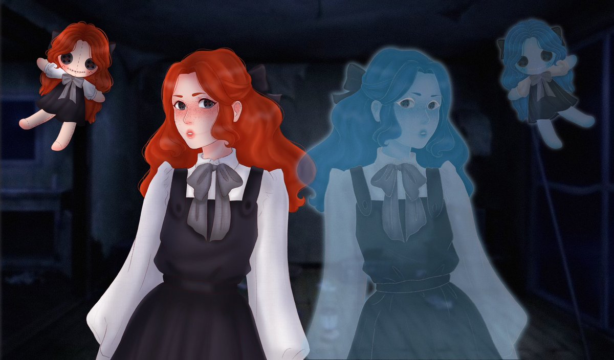 ghost_asthma's tweet photo. Ellie-May or, her favourite nickname, Poppy.

Having died as a child she posses’ her favourite rag doll, on the hunt for the family she never had in life. Her complete disregard for life now has her stuck in a sort of half-way home for other misfits like her. 

#Ocart #Digitalart https://t.co/iHp66z6l9c