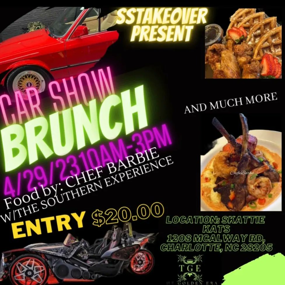 TABLEBOYZ's tweet photo. 4/29 So we going do something  different b4 the sound off Competition &amp; slingshow 
we going do brunch food by @therealchefbarbie
10am-3pm. Pull up 

LOCATION FOR THE WEEK (FOOD &amp; VENDORS)
SKATTIE KATS
1208 McAlway Rd, Charlotte, NC 28205 https://t.co/19869Lmty6