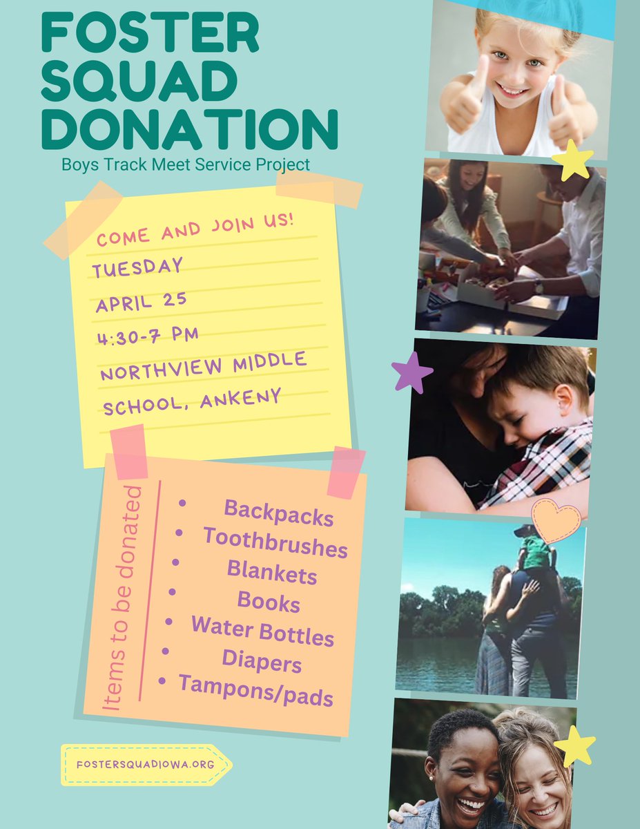 This Orbis team needs your help! Foster Squad Iowa is hosting a donation drive at the Boys Track Meet on April 25th. Make a huge difference by donating something at the track meet and enjoying good company and races!