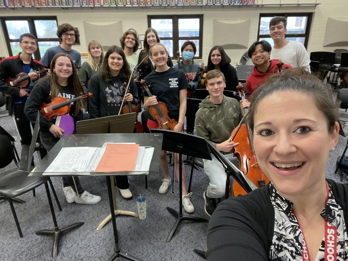 So fun having the <a href="/Maine_South/">Maine South HS</a> Hawk Strings lead sectionals for Philharmonic Orchestra this morning! #engaged64