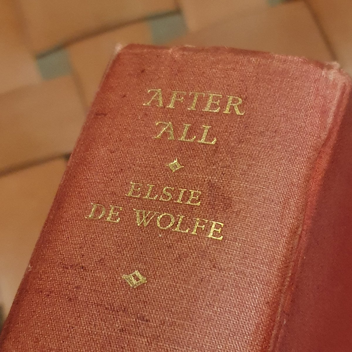 The_PBS's tweet photo. Come with me on a journey. Or rather with this book. This is a signed copy of "After All" by Elsie de Wolfe (aka Lady Mendl) which is quite a find in itself.

Elsie was a world famous interior designer living with her convenient husband and lesbian life-parner in Versailles... https://t.co/aCh1G4gAQ6