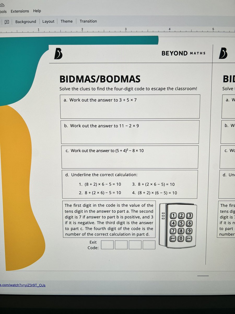 _kelwilson's tweet photo. As I am planning a multiplication and division unit for my GTPA I found this great exit ticket activity for the students to work on the BODMAS strategy #acuedu_p https://t.co/Jzc4qhvzmv