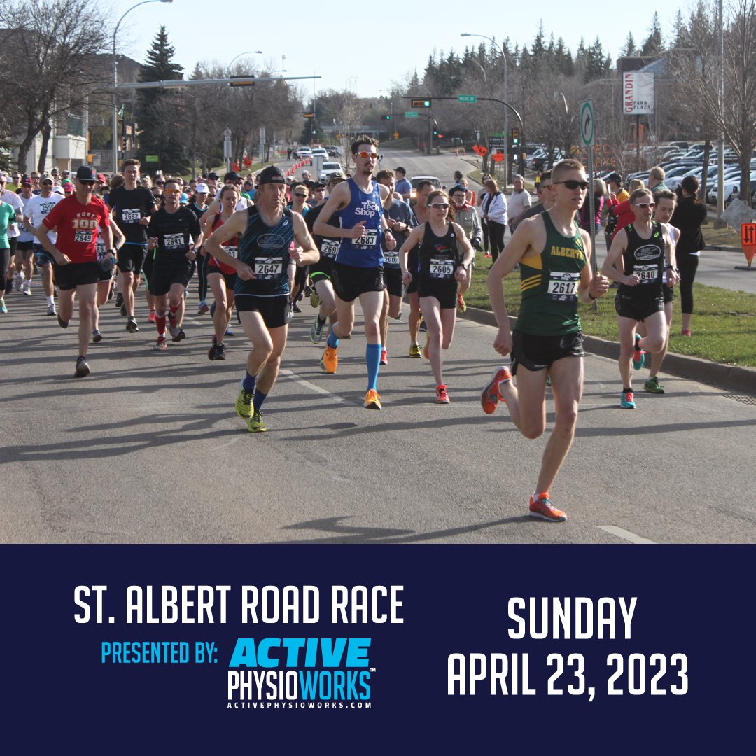 The Online registration for <a href="/StAlbertRR/">St. Albert Road Race</a> is now closed. 

You can register at package pick-up and on Sunday (race morning) until 8am.