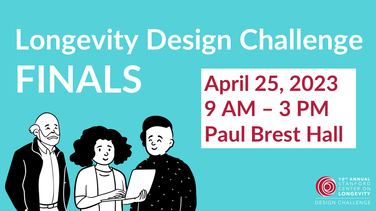 🎉5 days away! The 10th annual Longevity Design Challenge Finals are on Tuesday, April 25, 2023!

Don't miss it! 

Register to attend in-person (the event is open to everyone): events.stanford.edu/event/longevit…

A recording will also be posted after the event.