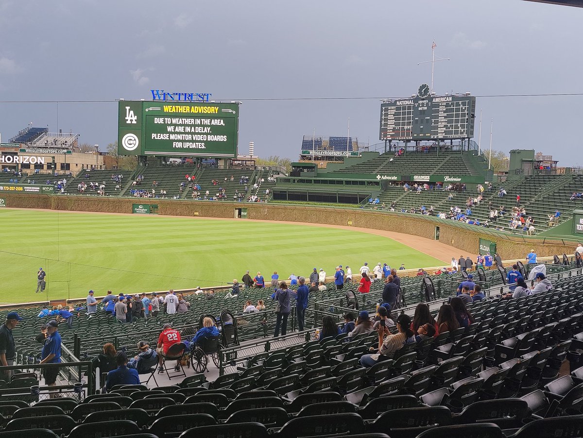 TheCubsInHaiku's tweet photo. Wrigley rain delay
Waiting for the rain to start
In the area https://t.co/v7G08IM2aW
