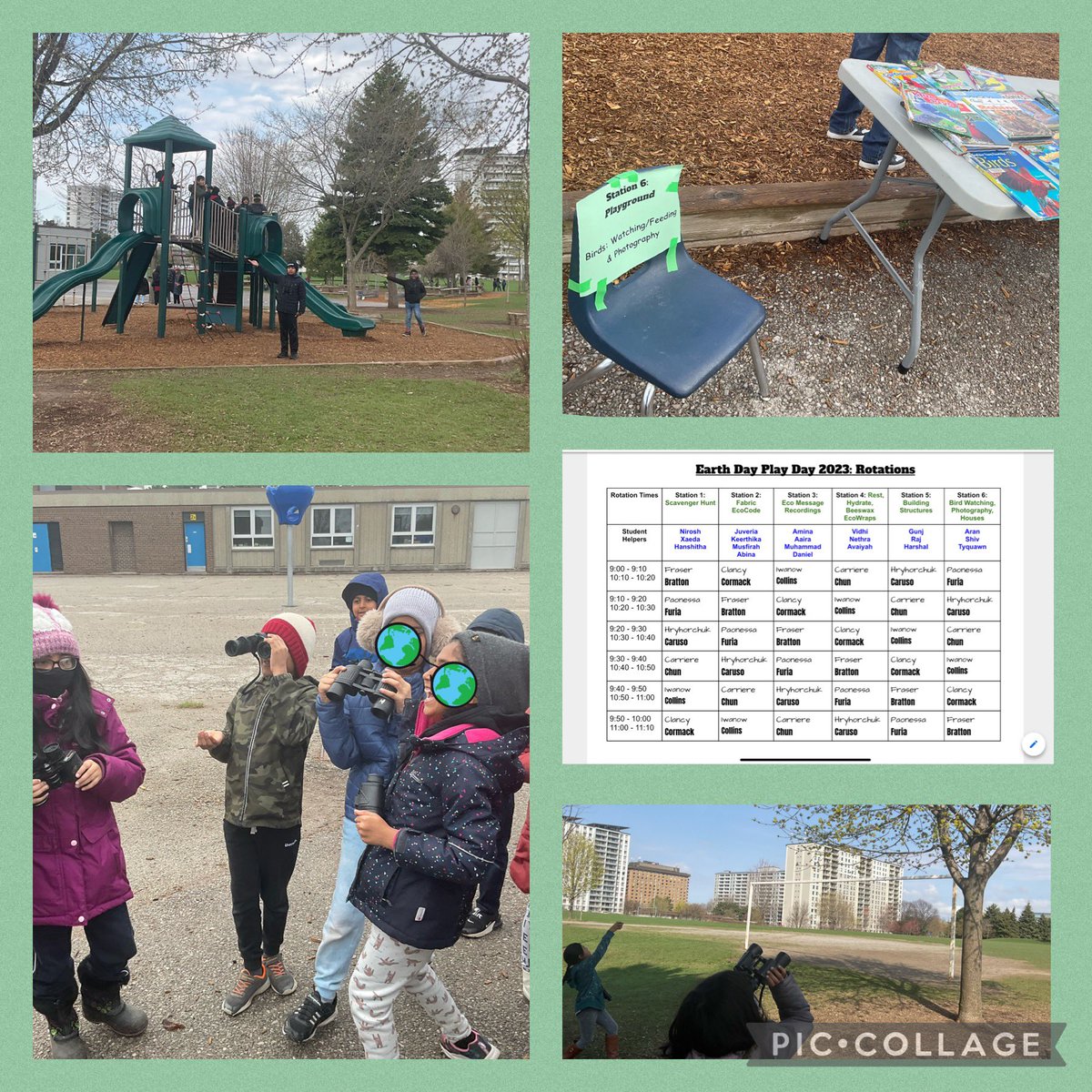 Celebrating Earth Day 2023 @WoburnJunior with a Play Day hosted by Gr.4 leaders. Birdwatching was a big hit with all grades! Thanks @HillsideOE for the binoculars. @EcoSchoolsCAN @EcoSchoolsTDSB