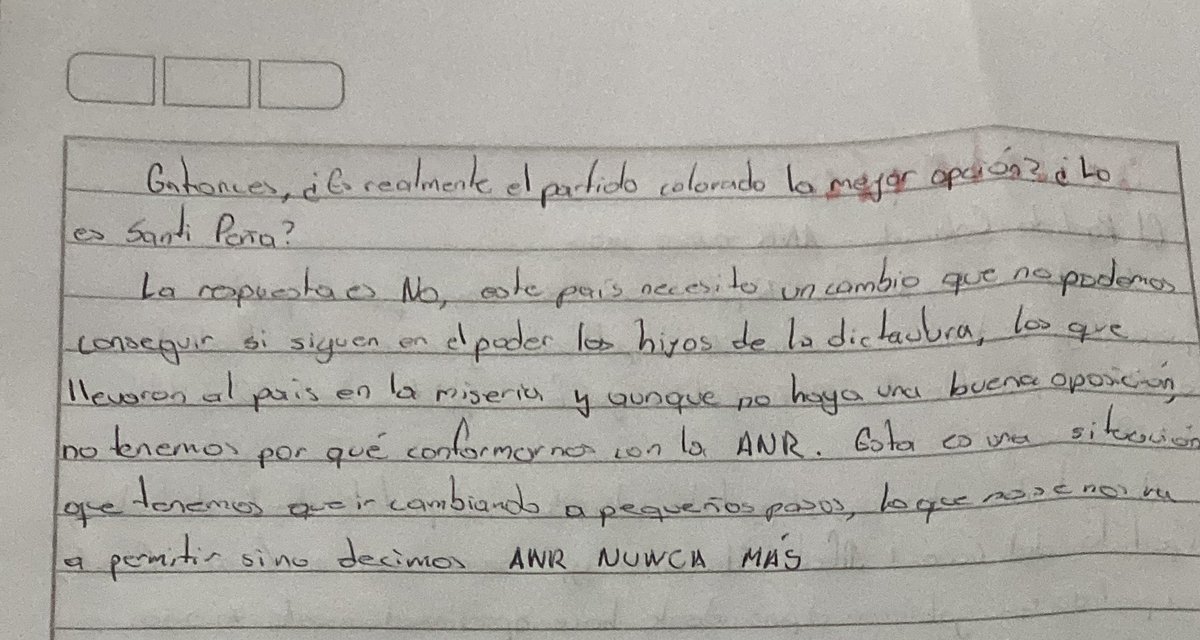 poetrytai's tweet photo. mi profesor nos dijo que iba a votar a santi peña y luego nos encargó un trabajo sobre los partidos políticos del paraguay e hice esto https://t.co/7fLTAViMEk
