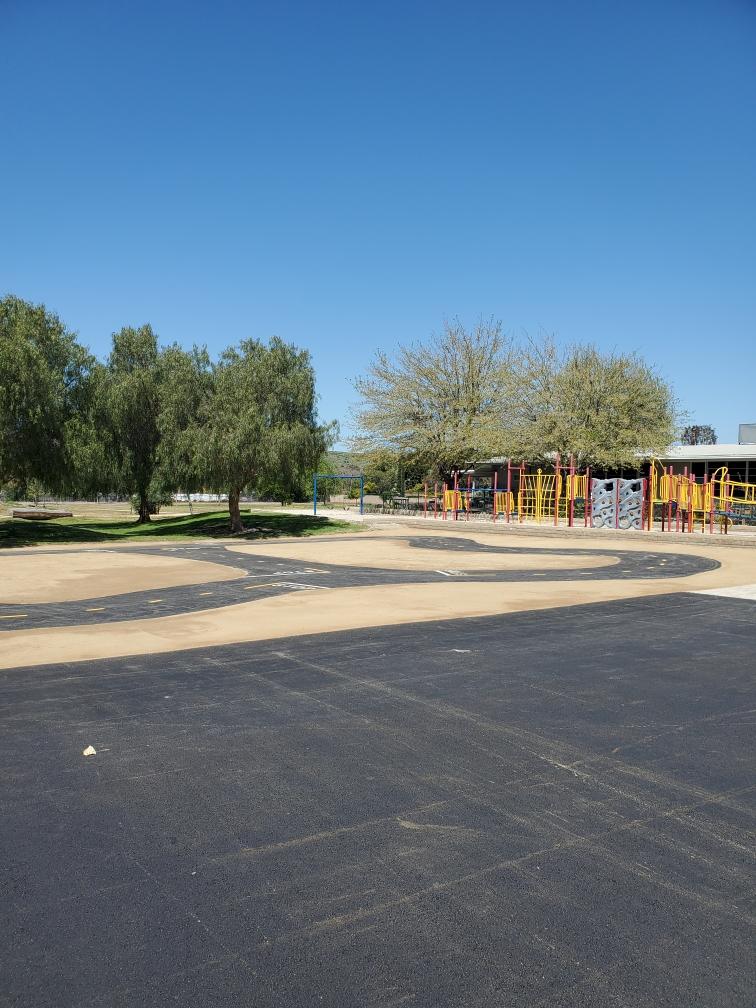 MI_CVUSD's tweet photo. The children at Wonder Preschool were over the moon excited about their brand new trike roadway! From uneven asphalt to a safe and interactive play area, Measure I improvements continue to impress. #MeasureI https://t.co/SUyTENiSee