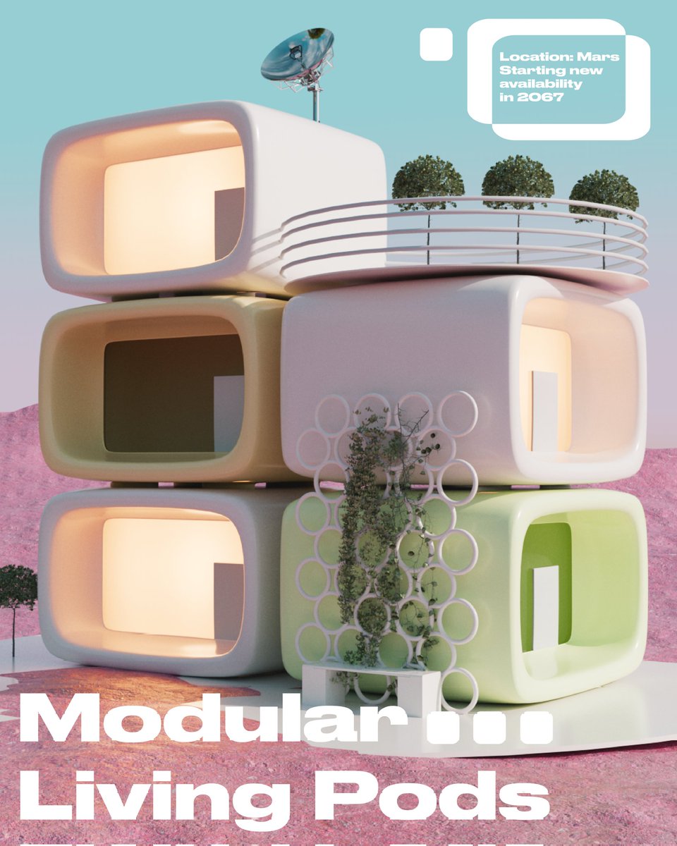 Modular living pods -- available in the future ✨️🏜