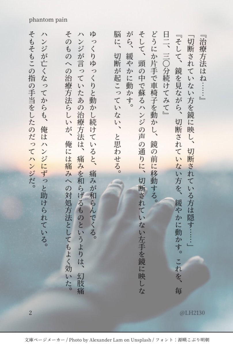 LH2130's tweet photo. 無ければ書くしかないと思い……
指を失った戦後リさんが幻肢痛になる話です
リハは微量です https://t.co/da1Emv7k4W