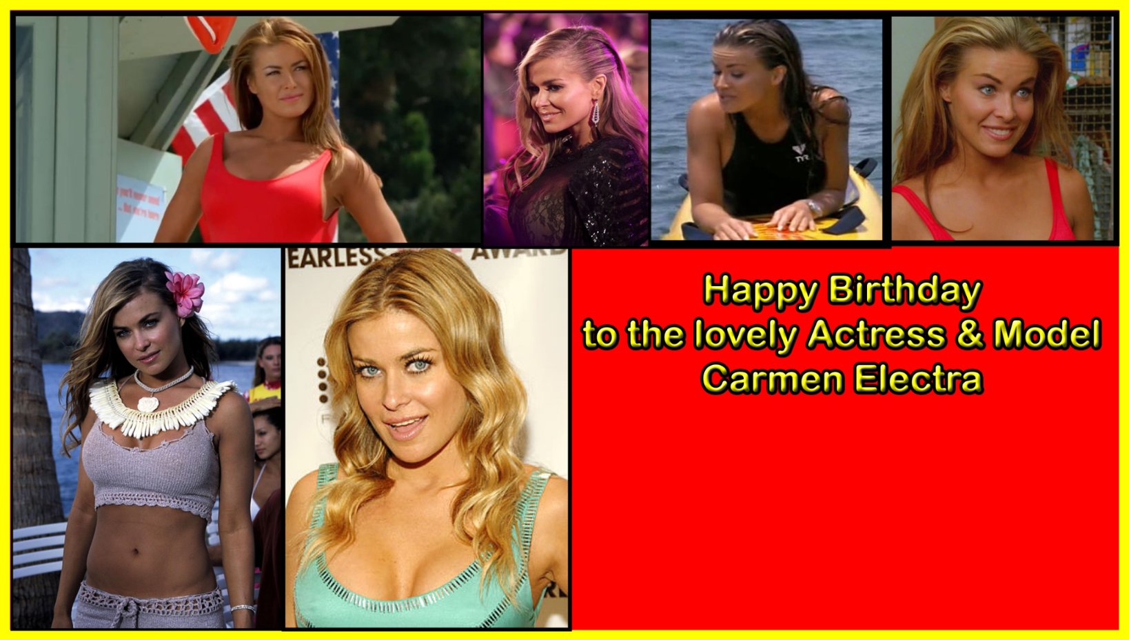  happy birthday to the lovely actress and radiant model Carmen electra. 