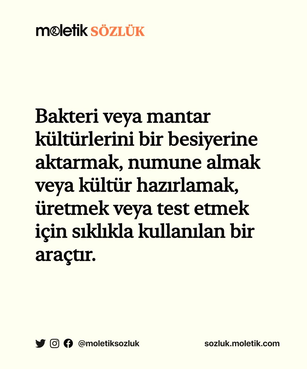 moletiksozluk's tweet photo. Öze veya yayma halkası (Inoculation loop), laboratuvarlarda sıklıkla kullanılan ekipmanlardandır.
Benzer paylaşımlar için @moletiksozluk ‘ü takip edin! 🧡 #öze #yaymahalkası #inoculationloop #laboratuvar #terim #sözlük #moletik https://t.co/M6QrXlrwj7