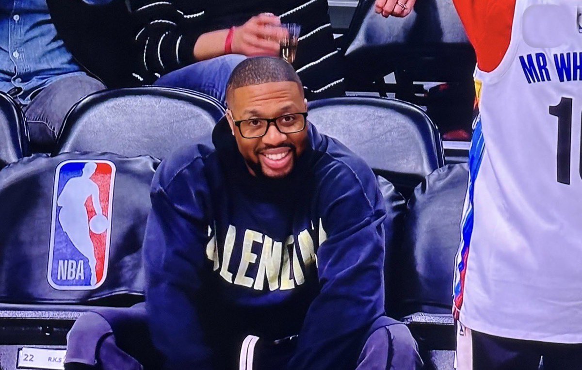 NBA Memes on Twitter "Dame is sitting courtside for the Nets Vs Sixers