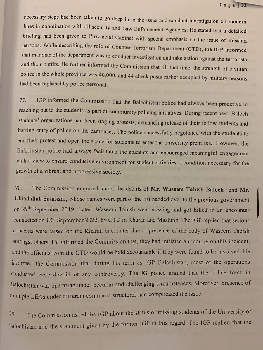 HamidMirPAK's tweet image. REPORT OF THE COMMISSION ON ENFORCED DISAPPEARANCES OF BALOCH STUDENTS prepared jointly by Govt and opposition MPs is an eye opener for all those who deny the involvement of security agencies in the illegal abduction of Pakistani citizens. 
#EndEnforcedDisappearnces #HumanRights