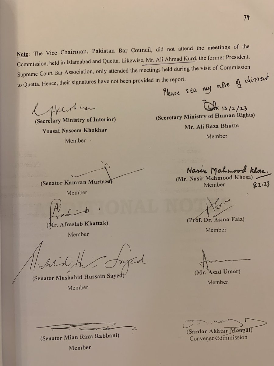 HamidMirPAK's tweet image. REPORT OF THE COMMISSION ON ENFORCED DISAPPEARANCES OF BALOCH STUDENTS prepared jointly by Govt and opposition MPs is an eye opener for all those who deny the involvement of security agencies in the illegal abduction of Pakistani citizens. 
#EndEnforcedDisappearnces #HumanRights