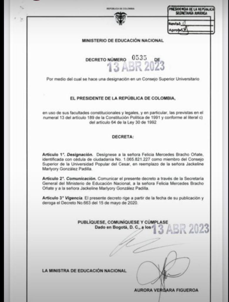 El_Pilon's tweet photo. #Atención🚨 El presidente @petrogustavo nombró a Felicia Bracho Oñate como su representante ante el Consejo Superior Universitario de la UPC. https://t.co/ycrs2YAIxt