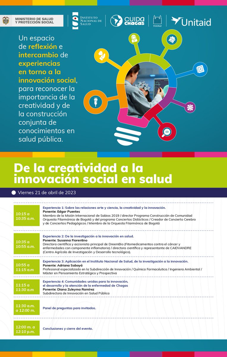 INSColombia's tweet photo. #Mañana te esperamos en nuestro #WebinarINS sobre creatividad e innovación. Te compartimos nuestra agenda.
Inscríbete previamente👇https://t.co/w2A5Df9tkd
Conéctate aquí👇💡https://t.co/IzcKtoAGEu
#DiaMundialDeLaCreatividadyLaInnovacion 21 abril https://t.co/AlPdgeaqH3