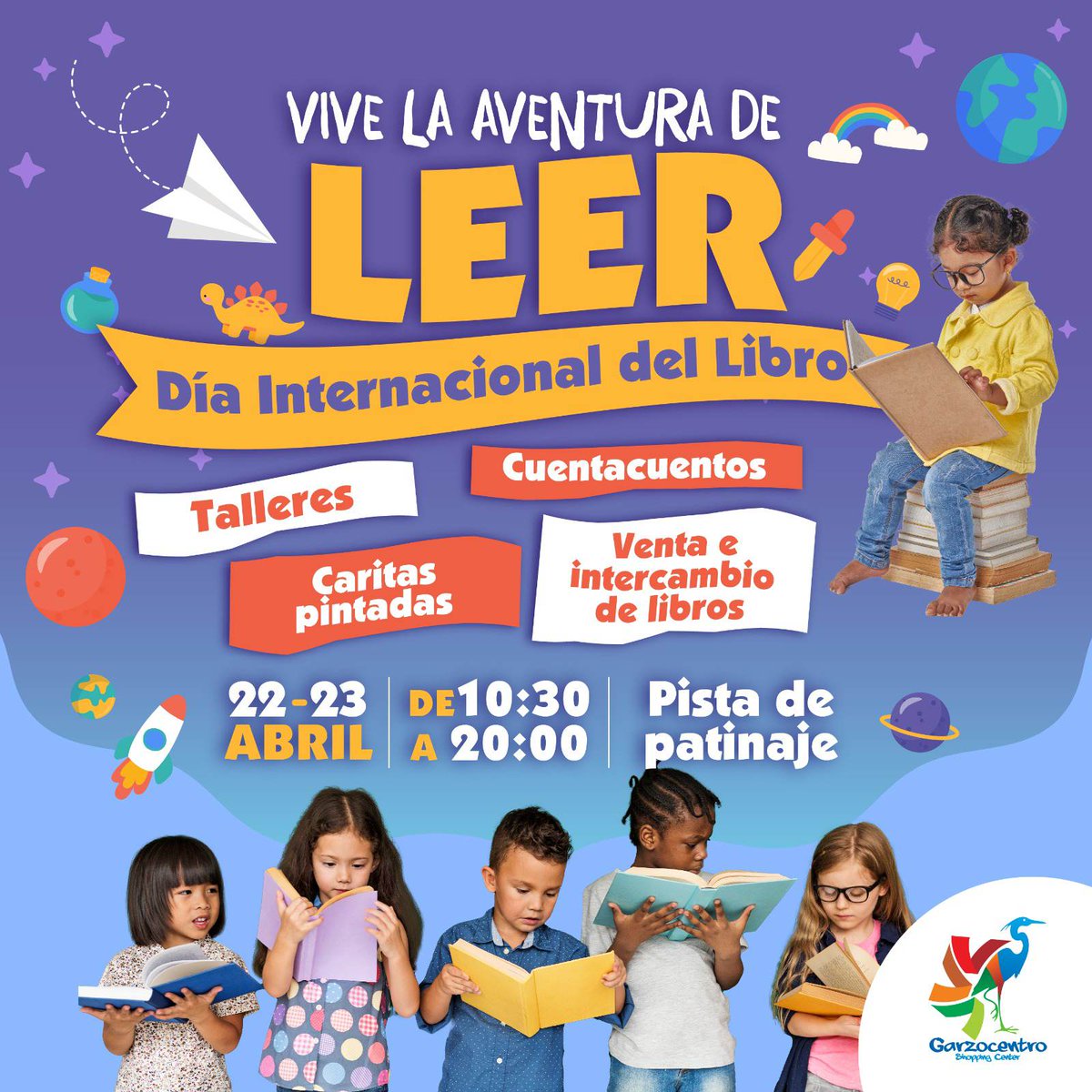 elfaunoverde's tweet photo. Del 22 al 23 de abril El Fauno Verde estará presente en la feria de libros que se realizará en la pista de patinaje del C.C. Garzocentro. Te esperamos con libros de segunda mano y algunos nuevos de distintas temáticas esos días, de 10:30 a 20:00. Habrá muchas actividades. https://t.co/ooMzCdlDB7