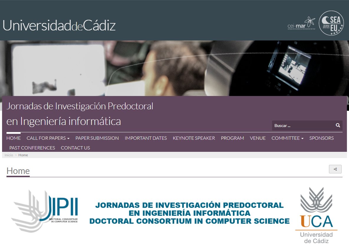 juanboubeta's tweet photo. 📢#CfP
III Jornadas de #Investigación #Predoctoral en #Ingeniería #Informática (#JIPII 2023)
III #Doctoral #Consortium in #Computer #Science
June 15th - 16th, 2023
School of Engineering, @univcadiz, Spain
#Paper Submission #Deadline: May 1st, 2023
https://t.co/2TGSrwpUK4 https://t.co/cOMgIQEbVm