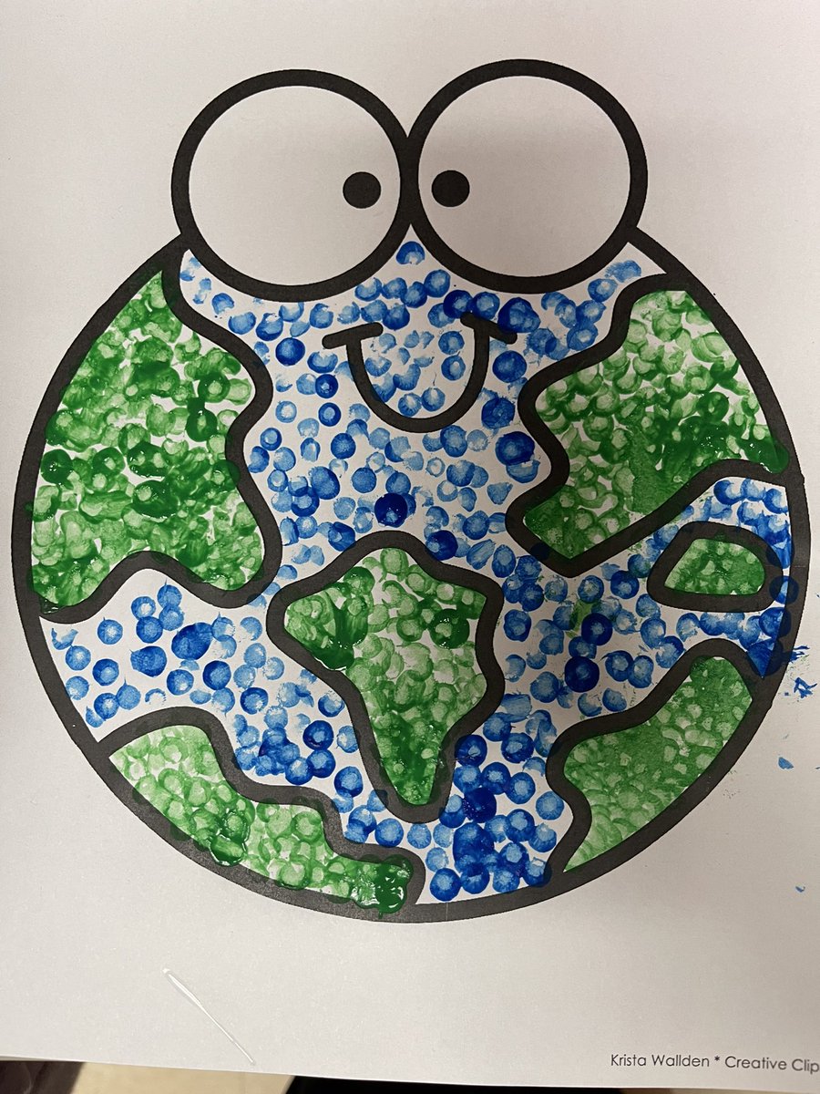 MrsLizzyMoreno's tweet photo. We started our ABC countdown today. A is for ART! 🎨 They had so much fun painting the earth ☺️🌎 #ABCcountdown #kindergarten #MRobPRIDE @MRobinsonElem https://t.co/hnGuVrxZI0
