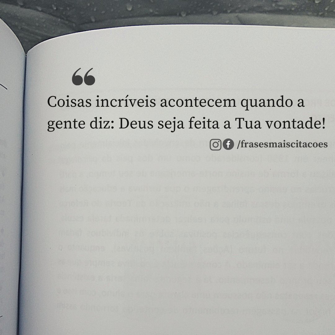 frasesmcitacao's tweet photo. Coisas incríveis acontecem quando a gente diz: Deus seja feita a Tua vontade! https://t.co/eyJZu1Lk7e