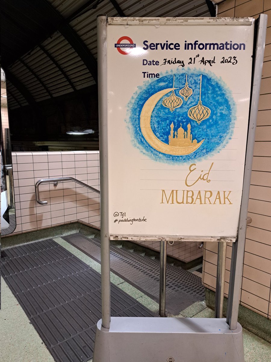 michelle_amooty's tweet photo. Paddington Station ~ Eid Mubarak ~ to all our friends @TfL #paddingtontube https://t.co/IBiHCS0mUv
