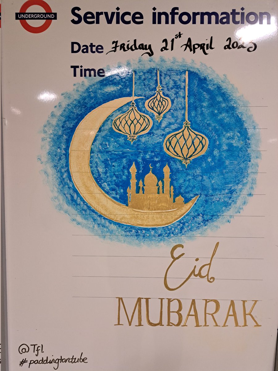 Paddington Station ~ Eid Mubarak ~ to all our friends <a href="/TfL/">TfL</a> #paddingtontube