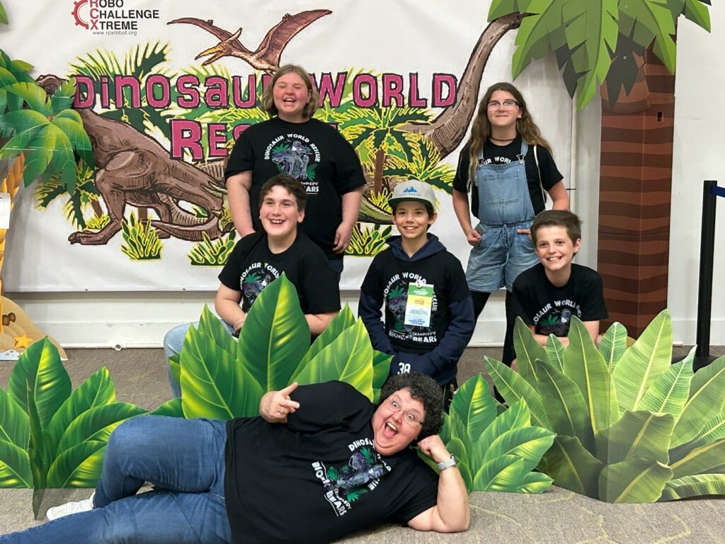 sascunning's tweet photo. What happens when you're blessed enough to have 1 of your 4 robotics teams place 2nd at state STLP and have multiple family members for each team member come up to support you?  They gang up on you and make you take crazy pictures in poses from which you can't get up! 😝 https://t.co/hWtr1V417i
