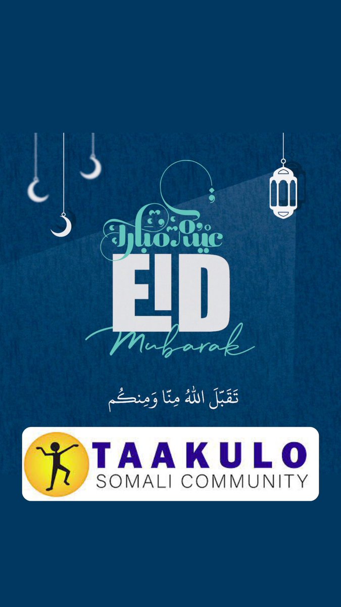 TaakuloSomali's tweet photo. Happy #EidMubarak #EidAlFitr to our families, Friends to yours, #TAAKULO Sending you warm wishes and happiness on this #EidAlFitr2023 occasion.
May Allah accept us fasting, prayers and righteous deeds and allow to reach many more #Ramadaans in a good health. Ameen https://t.co/DNMbwwWjAv