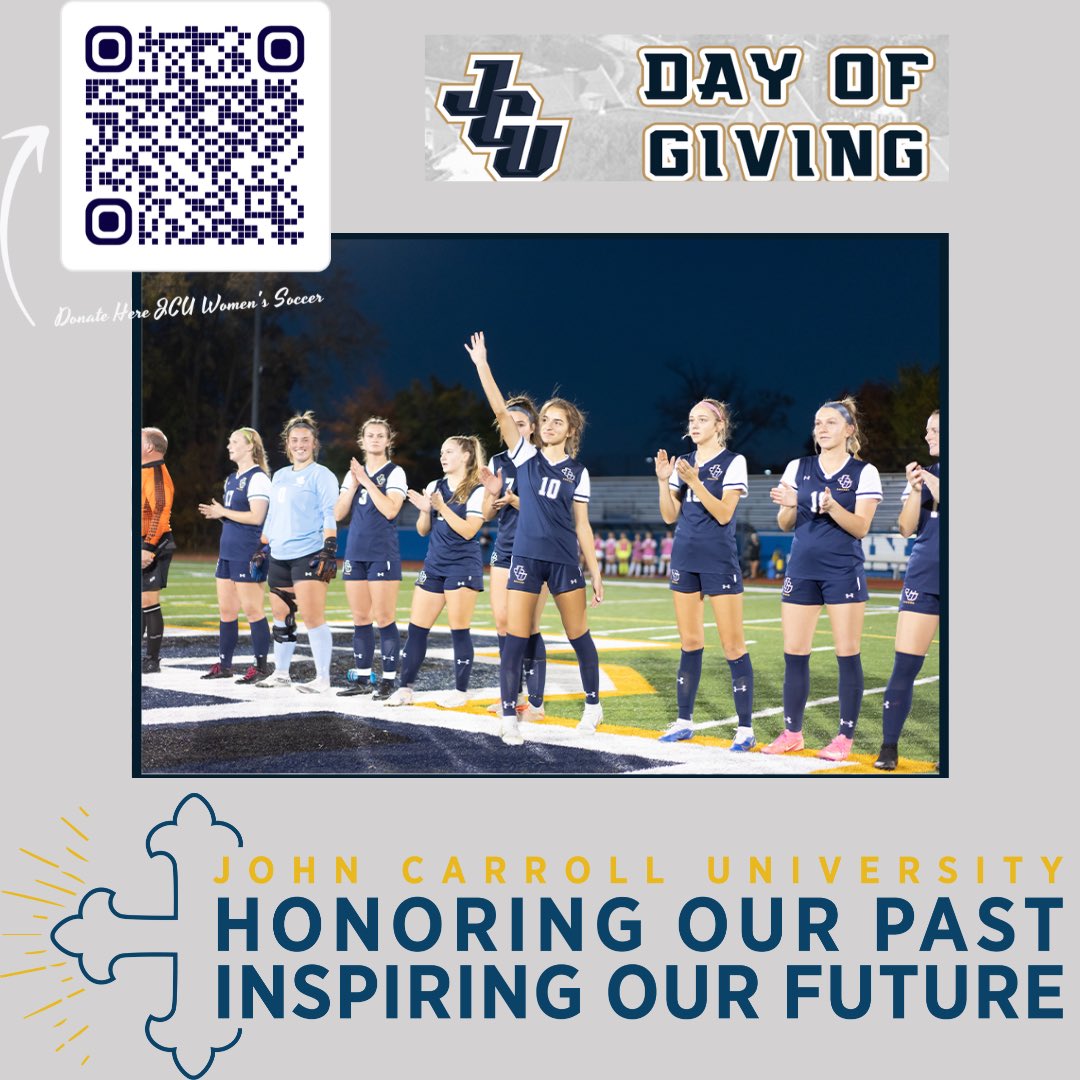 JCU Day of Giving ends tonight at 11:59pm. The support has been amazing but there’s still time to get involved! Help us push past 50 donors and let’s make it to $10k. I know with all your help we can get there. Streaks on Blue!#inspiringthefuture ⚡️⚽️💙💛