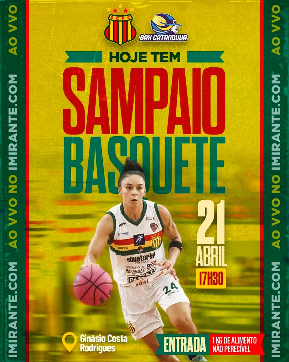 HOJE TEM! 17H30, SAMPAIO BASQUETE x BAX CATANDUVA