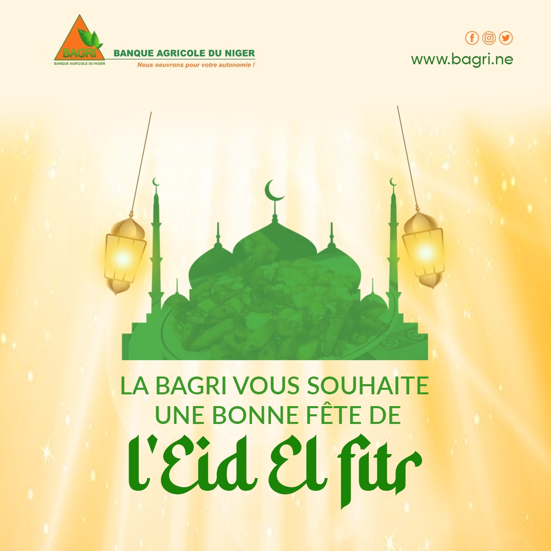 NigerBagri's tweet photo. Le Directeur Général de la #Bagri se joint à l'ensemble du #Personnel pour vous souhaiter une #Bonne_fête de l'Eid Al Fitr.

#Bagri
#Bonne_fête
#Eid_Al_Fitr https://t.co/37M1JANOGP