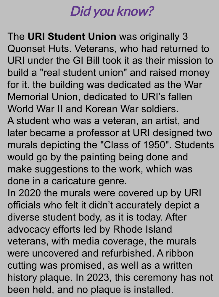 Did you know?

#URI #URIStudentUnion #GIBill #DidYouKnow #veterans #QuonsetHut #RhodeIsland