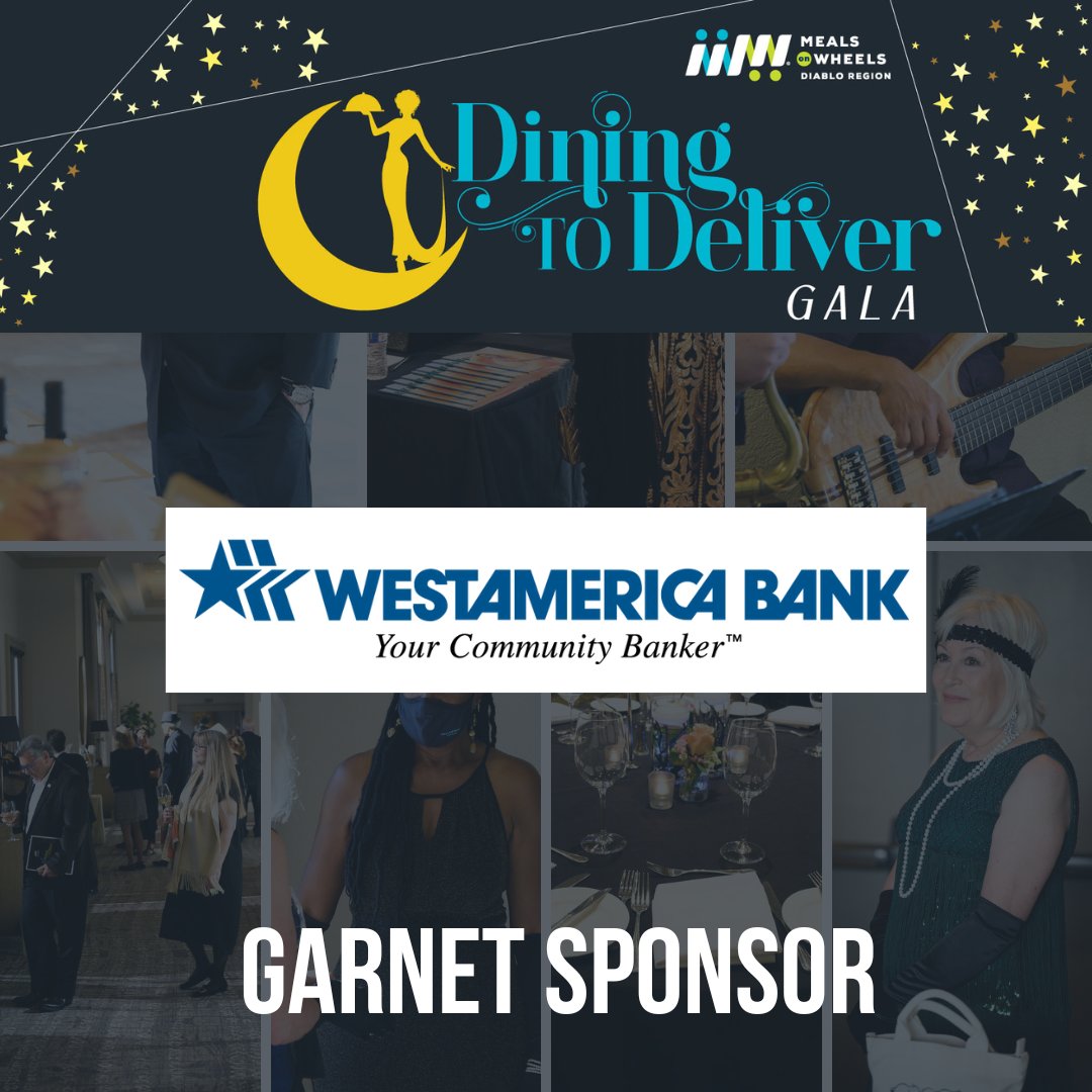 mowdiabloregion's tweet image. We are thrilled to have West America and Patelco as Garnet Sponsors for the Dining to Deliver Gala! 

Thank you for supporting our mission to help seniors in our community. 

#Patelco #WestAmerica #DiningtoDeliver #DiningtoDeliver2023 #MealsonWheels #MOWDiabloRegion