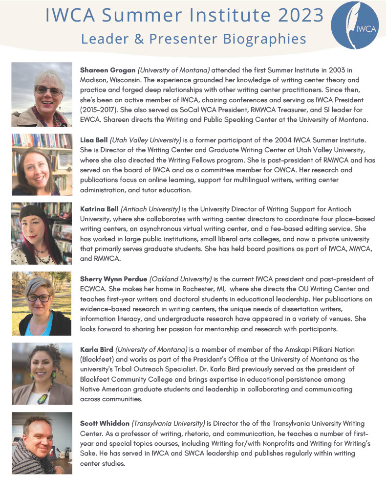 swynner's tweet photo. Come join a terrific team of leaders for the International Writing Center Association's Summer Institute during the last week of June in Missoula, Montana. https://t.co/XIlv3rH0QO