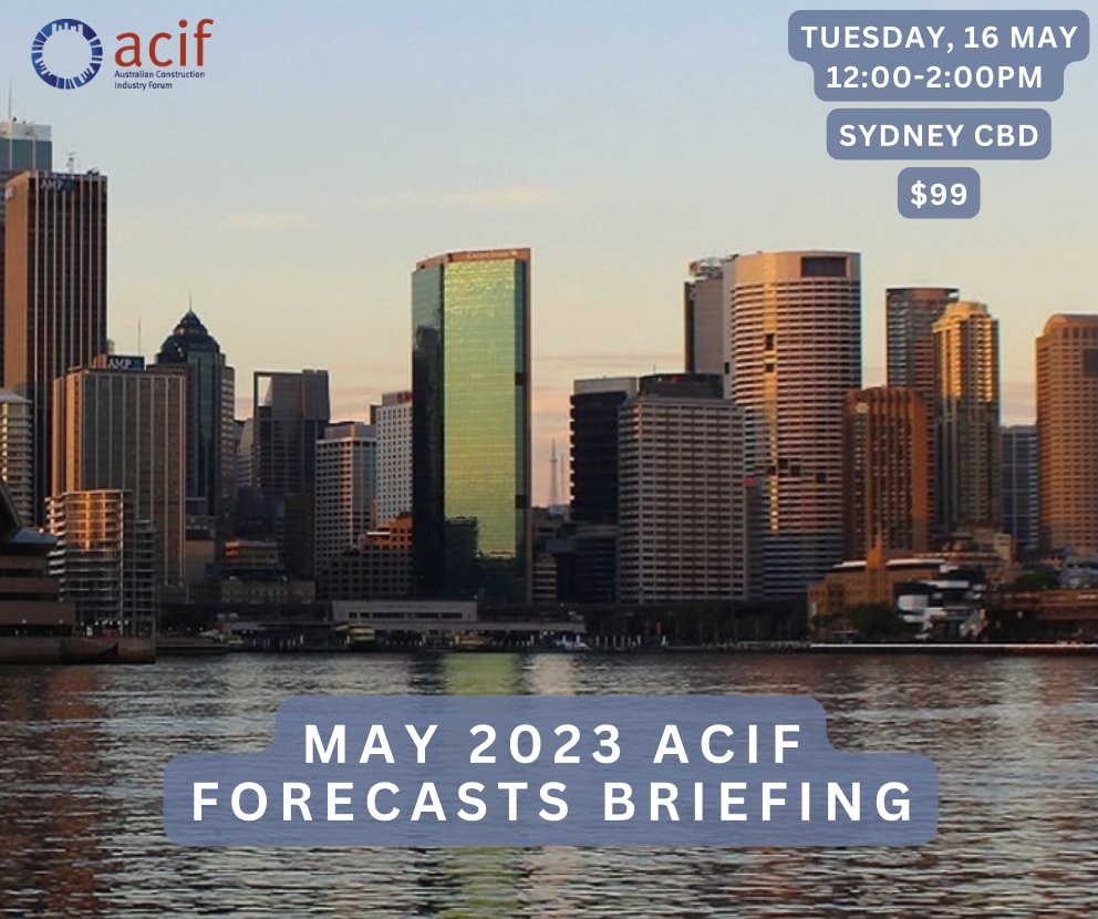 ACIForum's tweet photo. Join ACIF at the May 2023 ACIF Forecasts Briefing on the 16th of May 2023. 

At this event you'll hear insights from industry experts, followed by a Q&amp;A session. There will also be the opportunity for networking and lunch will be provided. 

Register Now: https://t.co/36Z1aQPXmM https://t.co/W0TpM6qXed