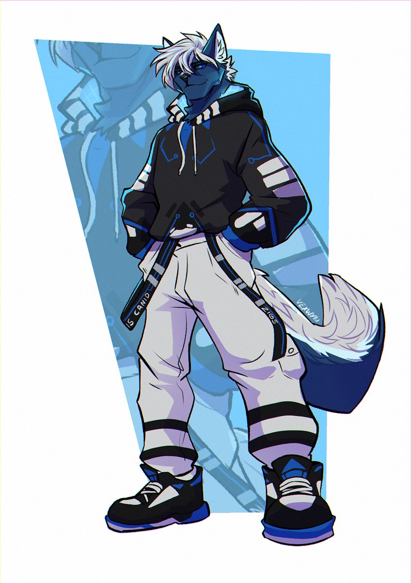 TheBlueBritWolf's tweet image. Allow me to thank @vexwyn for this gorgeous piece!
And a thank you to @SymbolicProto who originally designed said outfit.

He&apos;s absolutely stunning!