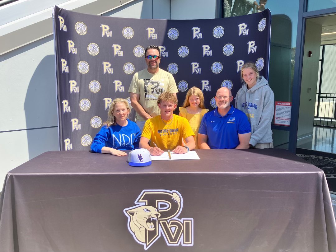 VertinoMichael's tweet photo. Pen to paper today. Officially a falcon. @NdcBaseball @PVI_Baseball @CatchersU https://t.co/HxdoHRhnfX