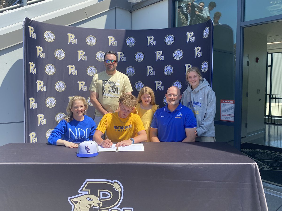 VertinoMichael's tweet photo. Pen to paper today. Officially a falcon. @NdcBaseball @PVI_Baseball @CatchersU https://t.co/HxdoHRhnfX