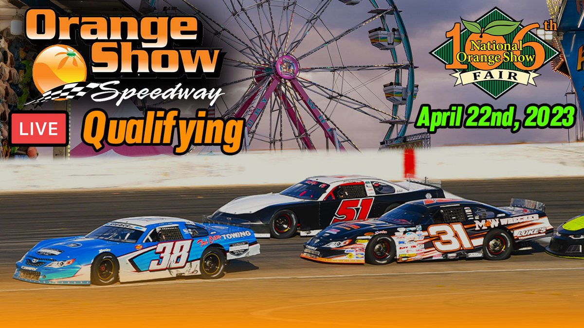 OrangeShowSW's tweet photo. Watch Qualifying LIVE on our YouTube for FREE This Saturday at 3:30pm
WATCH: https://t.co/5odG6dtzcT
#OrangeShowSpeedway #sanbernardino #noscenter #route66 #nascar #nascar75๐ท #socal #motorsports #race #racing #localracing #shorttrack #speedway #NOSFair https://t.co/xDvWGihRhm