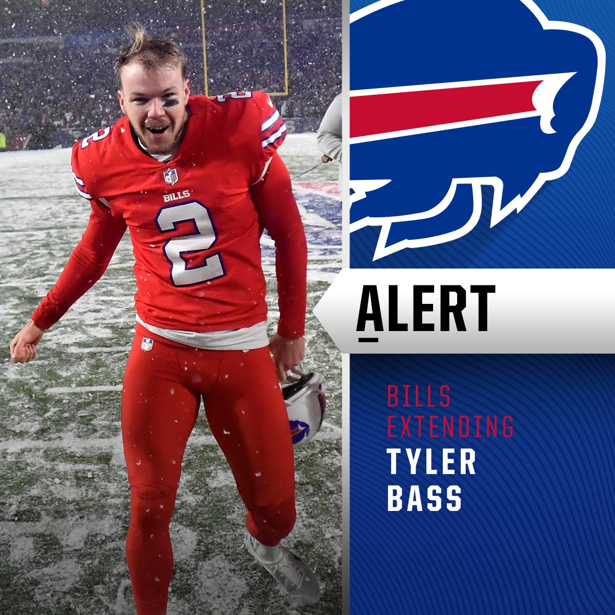 Bills, kicker Tyler Bass agree to terms on 4-year extension worth up to $21M with $12.3M guaranteed. (via @PSchrags)