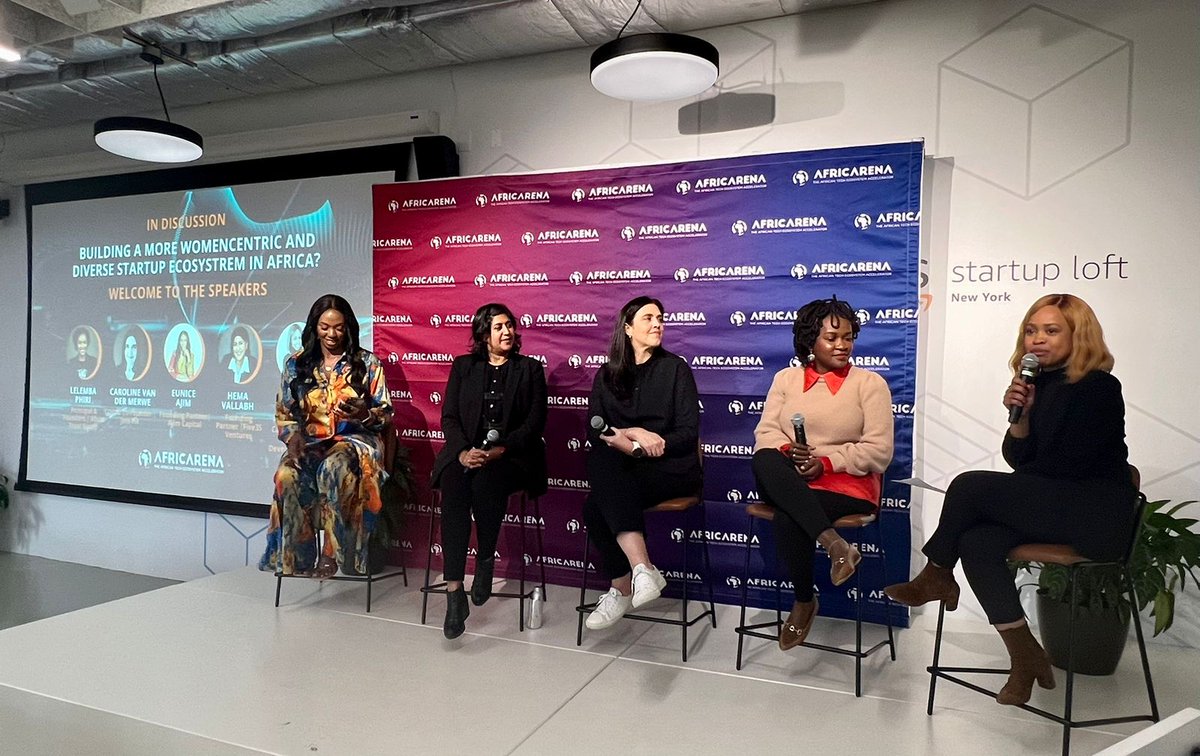 AfricArena (@africarena) on Twitter photo Five inspirational women <a href="/JeSuisSekai/">Sanasa Ndemanga</a>, <a href="/Lelemba/">Lelemba C Phiri</a>, <a href="/euniceajim/">Eunice Ajim</a>, @Hema and Caroline van der Merwe chatted about "Building a more womencentric and diverse startup ecosystem in Africa" in a panel at the #AfricArena2023 New York Summit in the <a href="/AWSstartups/">AWS Startups</a> Loft New York. #techevents Five inspirational women <a href="/JeSuisSekai/">Sanasa Ndemanga</a>, <a href="/Lelemba/">Lelemba C Phiri</a>, <a href="/euniceajim/">Eunice Ajim</a>, @Hema and Caroline van der Merwe chatted about "Building a more womencentric and diverse startup ecosystem in Africa" in a panel at the #AfricArena2023 New York Summit in the <a href="/AWSstartups/">AWS Startups</a> Loft New York. #techevents